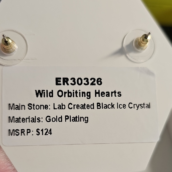 Stunning Gold and Black Earrings by BP Wild orbiting Hearts - Picture 4 of 4